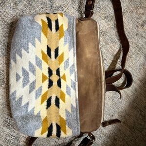 Grace waxed wool crossbody bag
